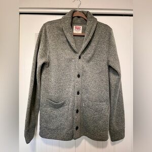 Levi’s Men’s Gray Shawl Collar Button-Front Cardigan Sweater Jacket